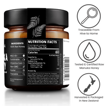 Load image into Gallery viewer, Raw New Zealand Mānuka Multi-Floral Honey Glass Jar